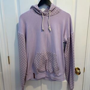 AMPERSAND AVE Lavender Checkered Hoodie
